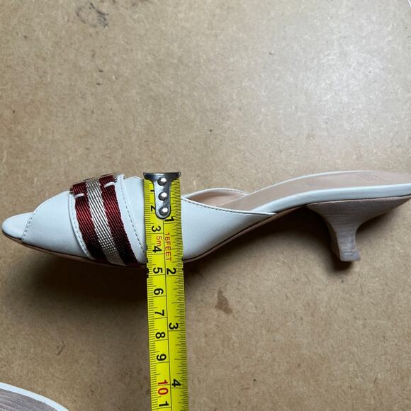 Bally Of Switzerland White Heel Sandals Women Size 7.5 - Picture 6 of 7